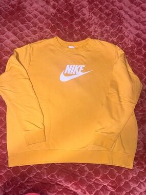 Nike Yellow Crewneck Sweatshirt with White Logo